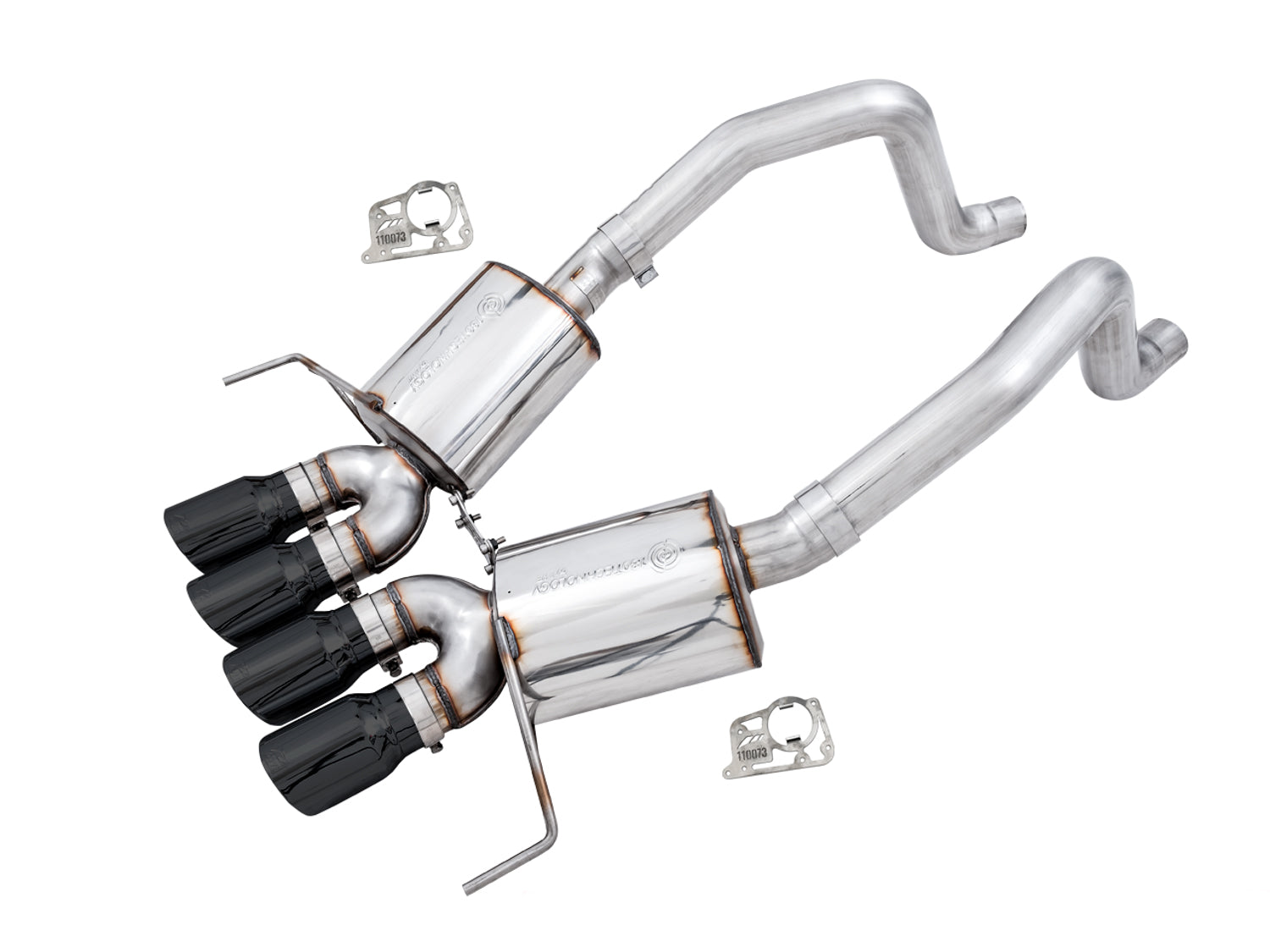 AWE Track Edition Axleback Exhaust for C7 Corvette Stingray / Z51 / Grand Sport / Z06 / ZR1 -- Diamond Black Tips (includes AWE AFM valve simulators)