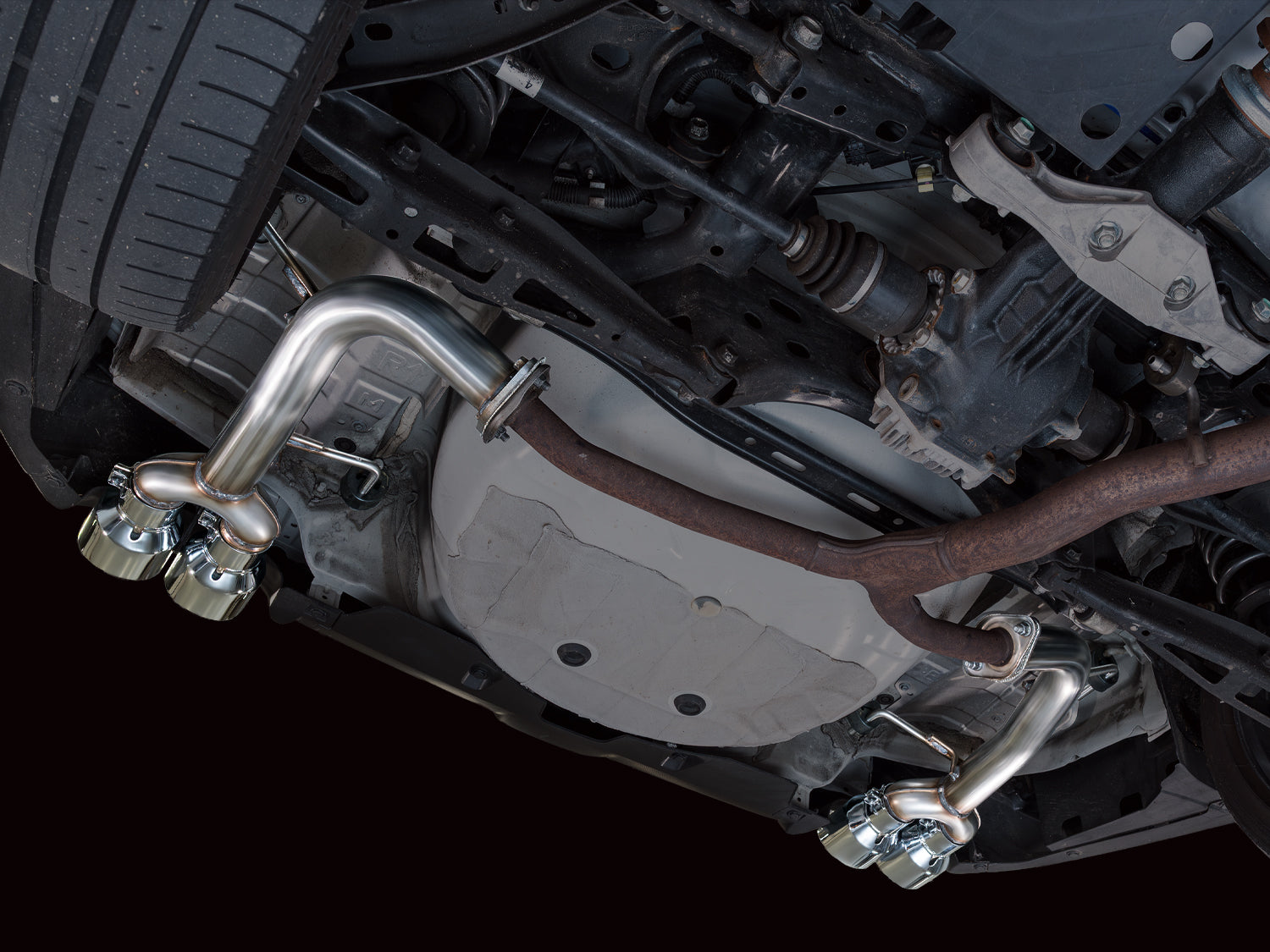 AWE Track Edition Axleback Exhaust for VB Subaru WRX - Chrome Silver Tips