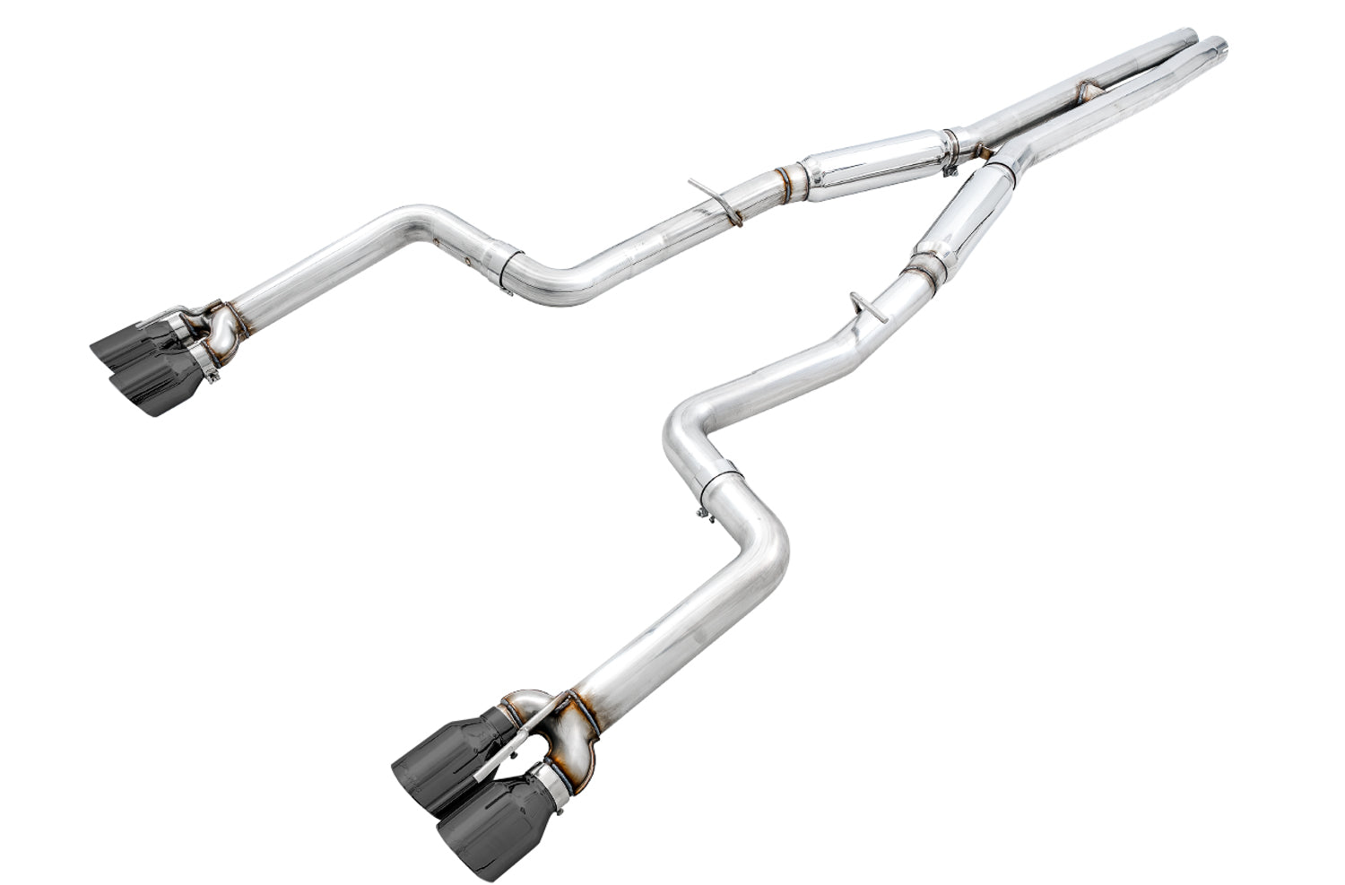 AWE Track Edition Exhaust for 15+ Challenger 6.4 / 6.2 SC - Diamond Black Quad Tips