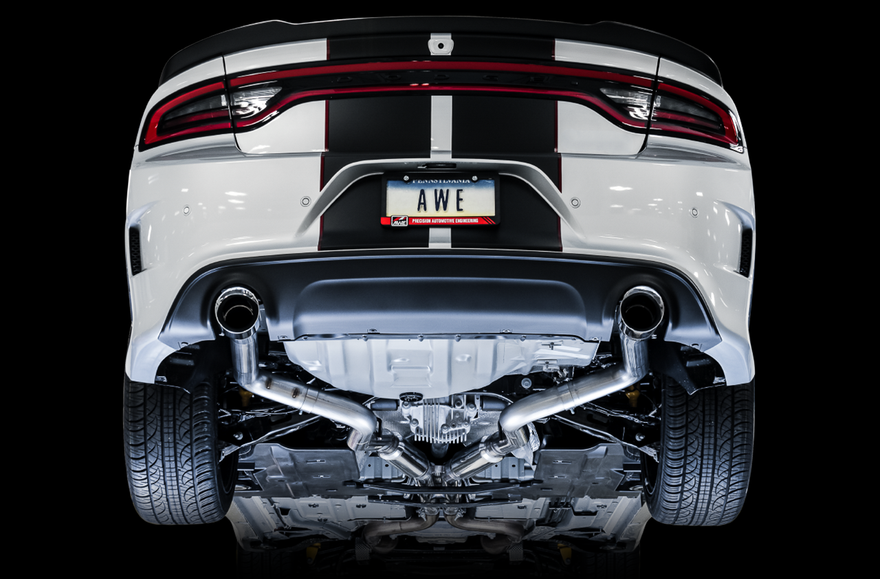 AWE Track Edition Exhaust for 15+ Charger 6.4 / 6.2 SC - Chrome Silver Tips