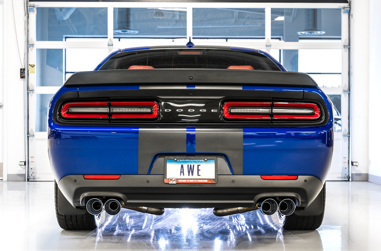 AWE Track Edition Exhaust for 17+ Challenger 5.7 - Chrome Silver Quad Tips