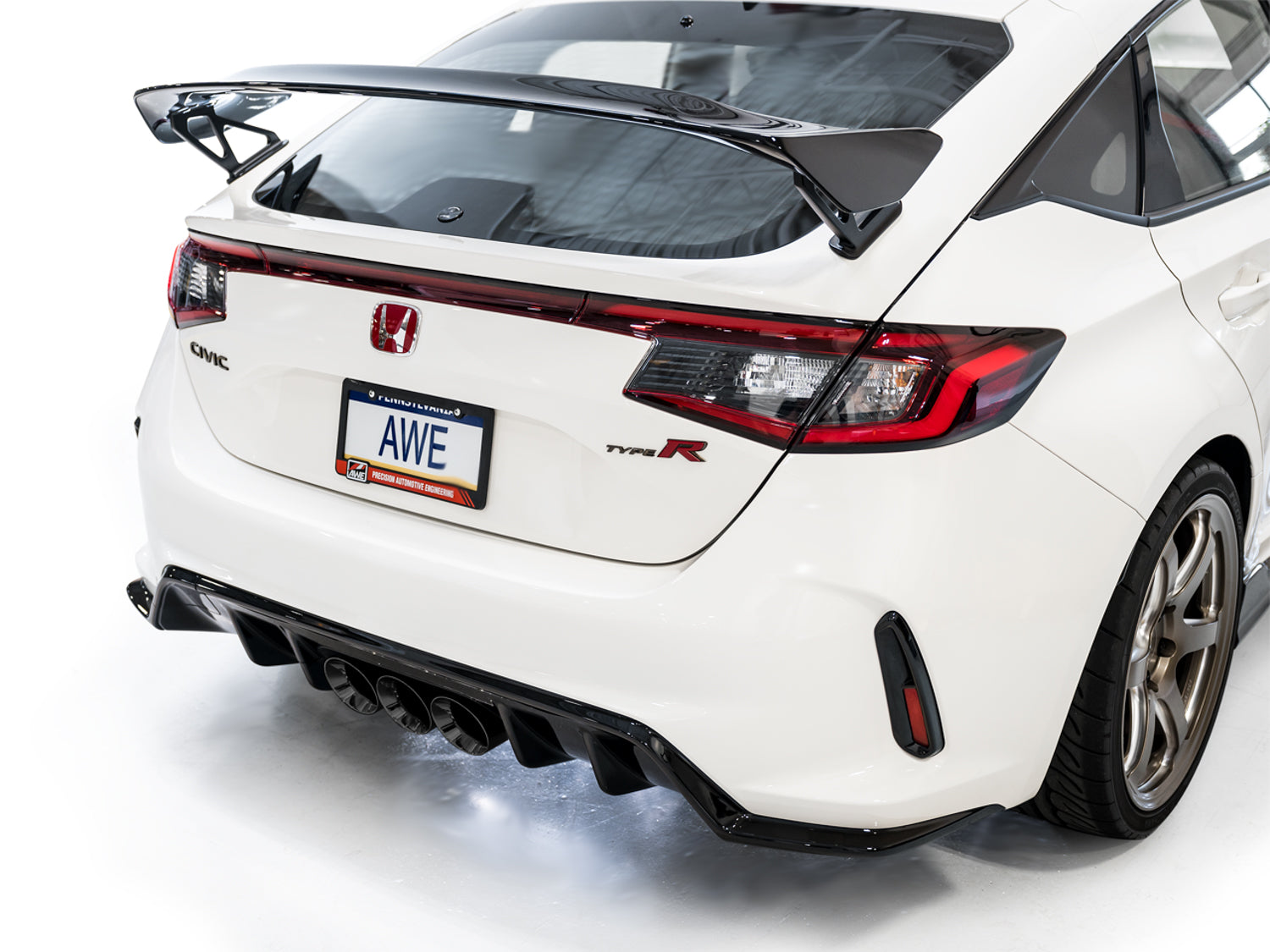 AWE Track Edition Exhaust for FL5 Civic Type R - Triple Diamond Black Tips