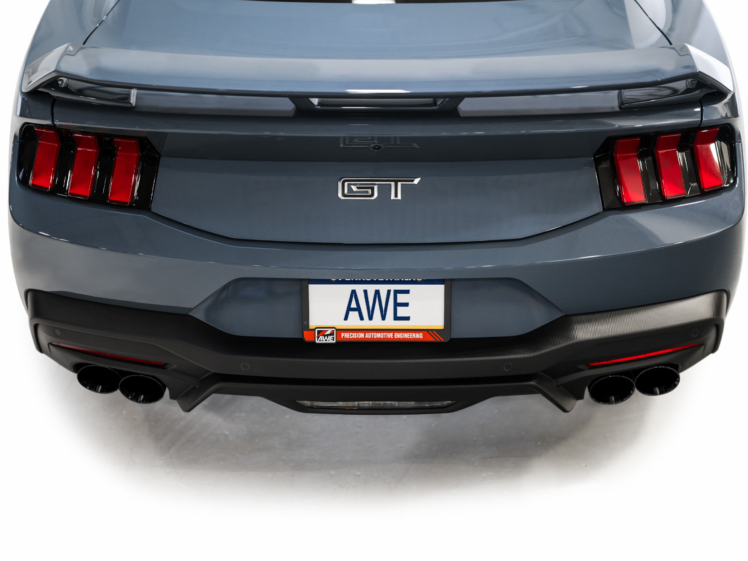 AWE Track Edition Exhaust for S650 Ford Mustang GT Fastback - Quad Diamond Black Tips