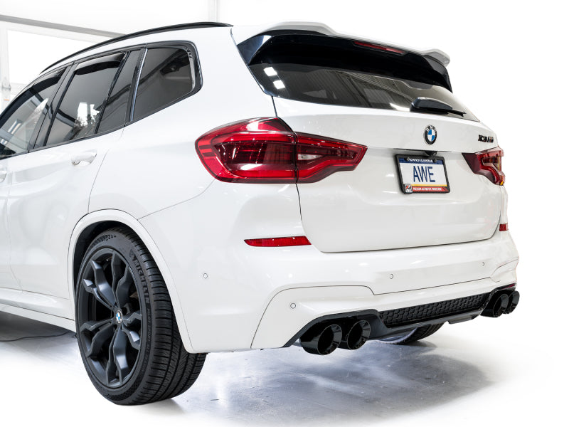 AWE Tuning 20-25 BMW X3 M/M Comp (F97) AWD SwitchPath Axle-Back Exhaust - Diamond Black Tips-Axle Back-Grocery Getter Performance