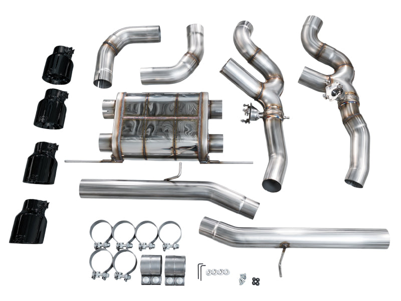 AWE Tuning 20-25 BMW X3 M/M Comp (F97) AWD SwitchPath Axle-Back Exhaust - Diamond Black Tips-Axle Back-Grocery Getter Performance