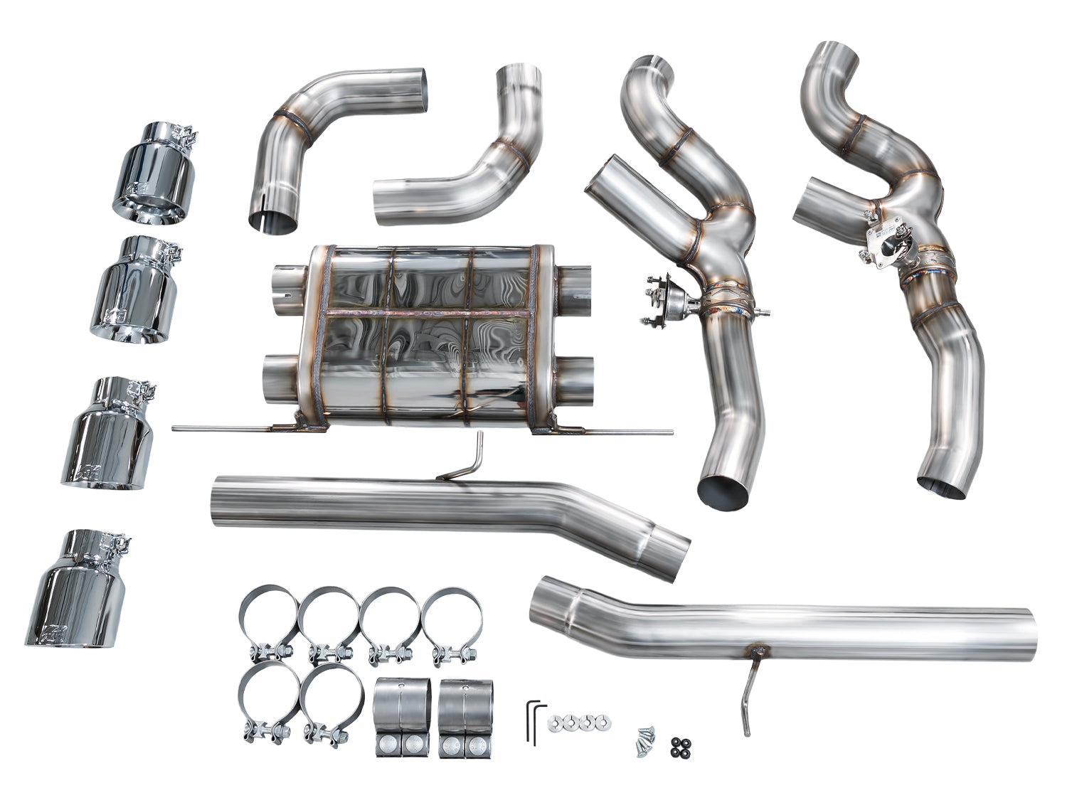 AWE Valved SwitchPath™ Axleback Exhaust for BMW F97 X3 M / F98 X4 M - Chrome Silver Tips