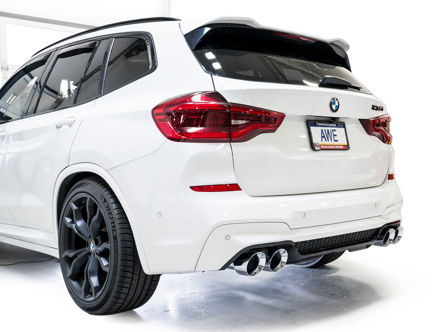 AWE Valved SwitchPath™ Axleback Exhaust for BMW F97 X3 M / F98 X4 M - Chrome Silver Tips