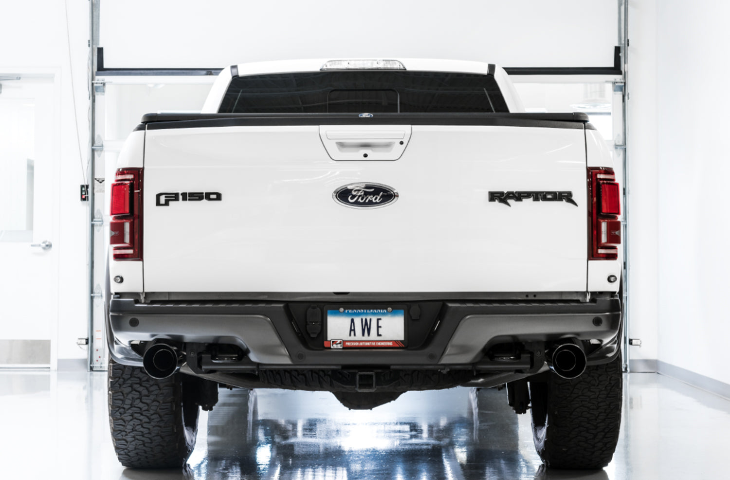 AWE 0FG Exhaust for Gen 2 Ford Raptor (Resonated Performance Cat-back) - Diamond Black 5" Tips