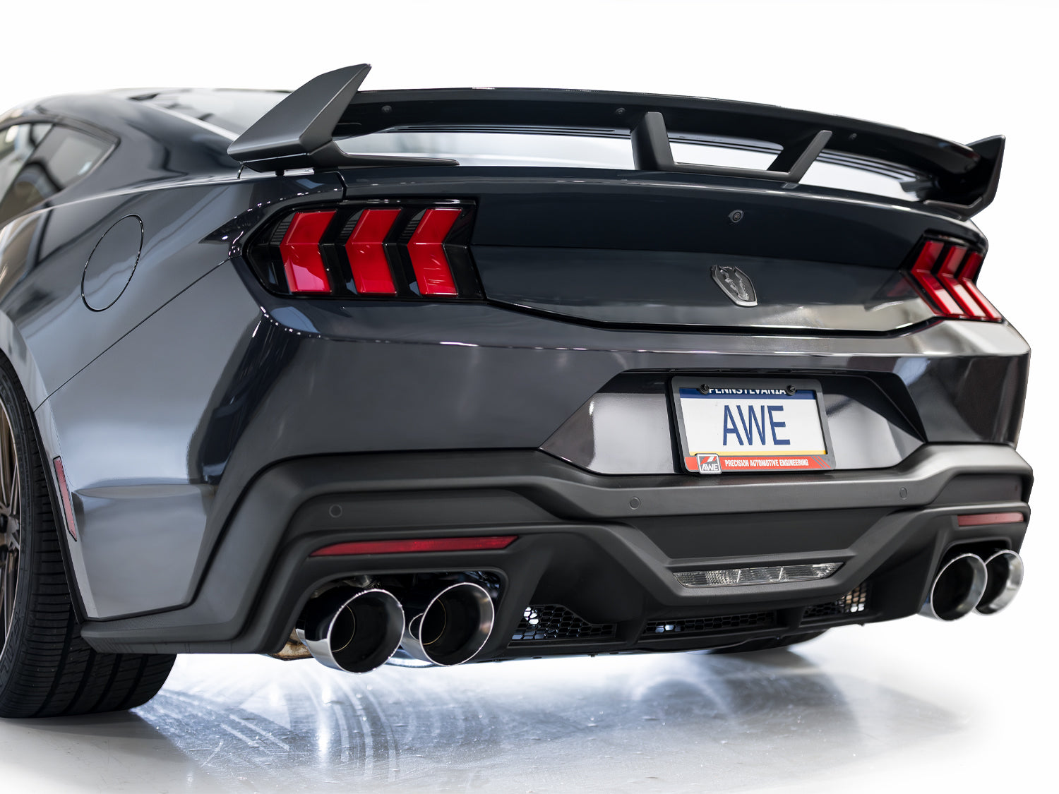 AWE SwitchPath™ Exhaust for S650 Ford Mustang Dark Horse - Quad Chrome Silver Tips