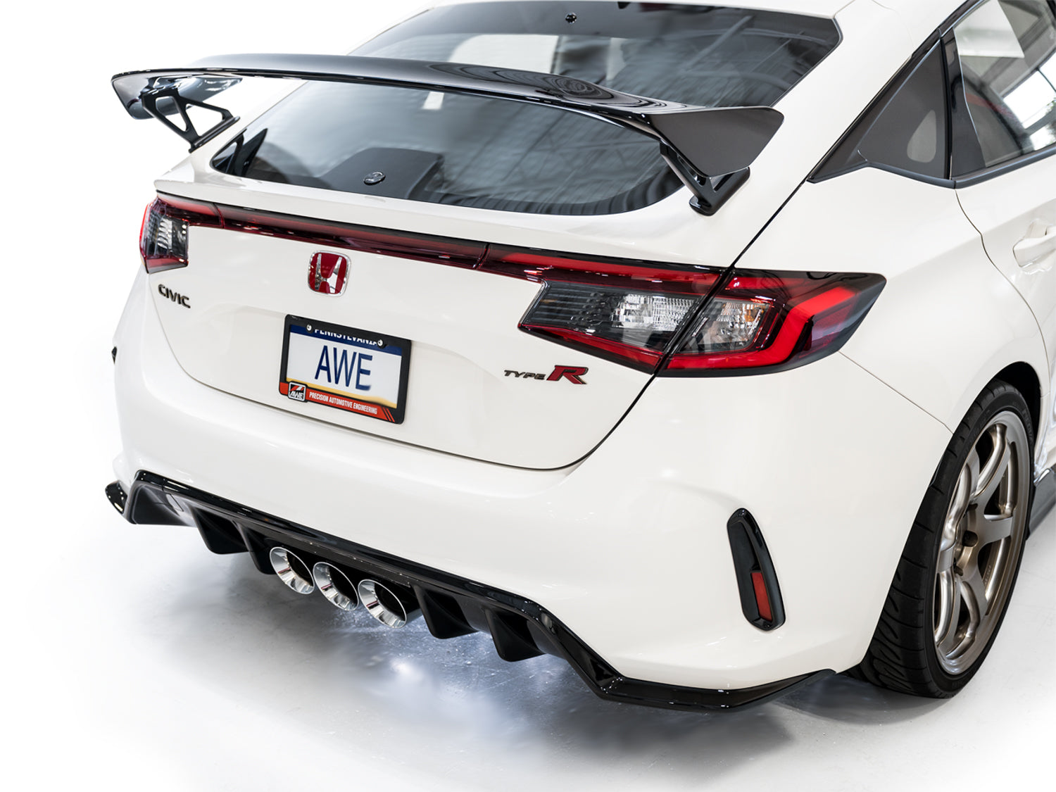 AWE Touring Edition Exhaust for FL5 Civic Type R - Triple Chrome Silver Tips
