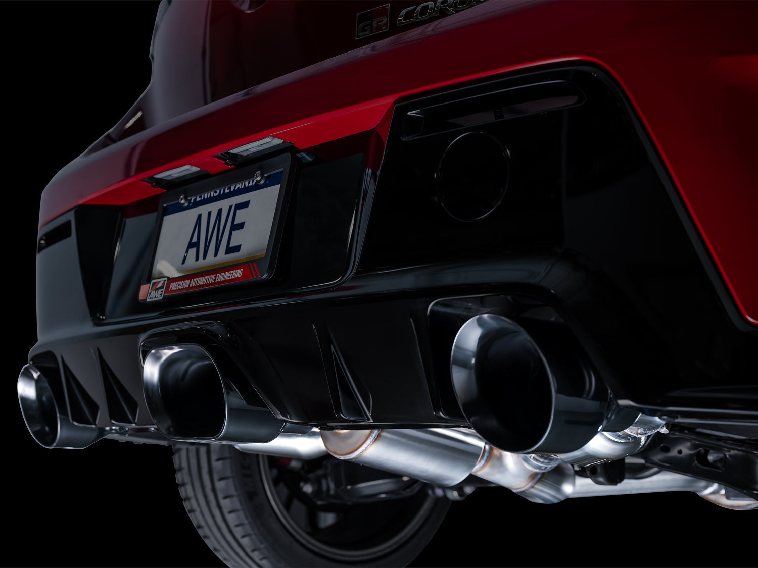 AWE Track Edition Exhaust for GR Corolla - Diamond Black Tips
