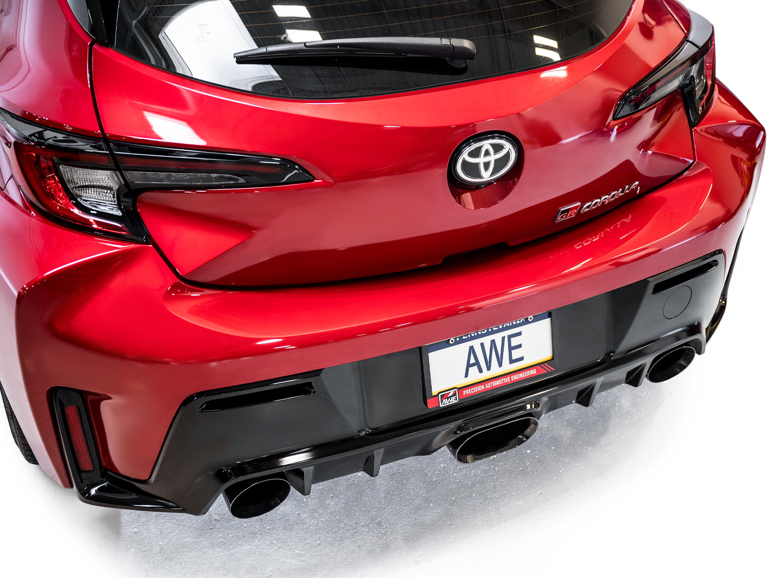 AWE Track Edition Exhaust for GR Corolla - Diamond Black Tips