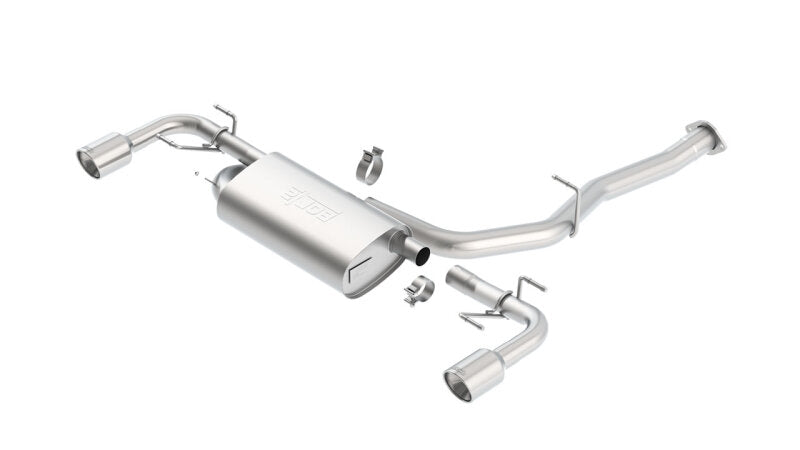 Borla 03-09 Mazda RX-8 1.3L Single Round Rolled Angle-Cut Cat-Back Exhaust-Catback-Grocery Getter Performance
