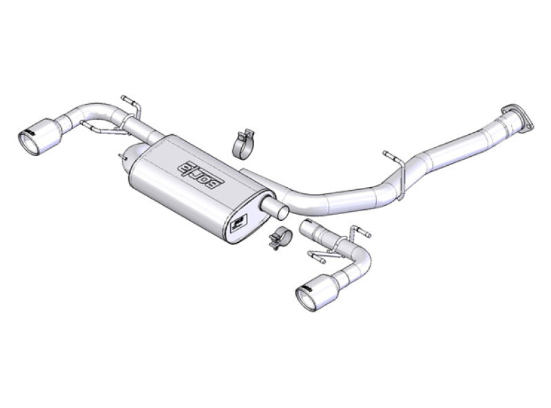 Borla 03-09 Mazda RX-8 1.3L Single Round Rolled Angle-Cut Cat-Back Exhaust-Catback-Grocery Getter Performance
