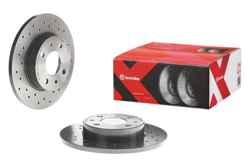 Brembo 09-11 BMW 335d/07-13 335i/11-13 335is Front Premium Xtra Cross Drilled UV Coated Rotor-Brake Rotors - Drilled-Grocery Getter Performance