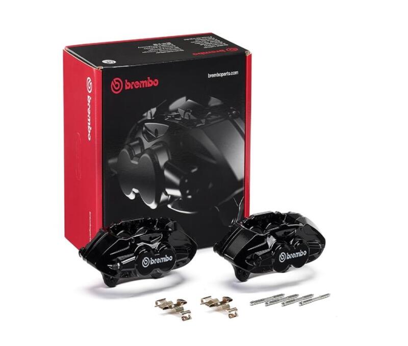 Brembo OE 16-21 BMW M2/17-18 M3/17-20 M4/14-16 M235i Hydraulic Front X-Style Brake Calipers - Black-Brake Calipers - OE-Grocery Getter Performance