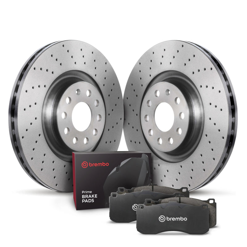 Brembo OE Mazda 3 04-13, 3 Sport 10-13 Rear Disc Brake Kit-Brake Rotors - Drilled-Grocery Getter Performance
