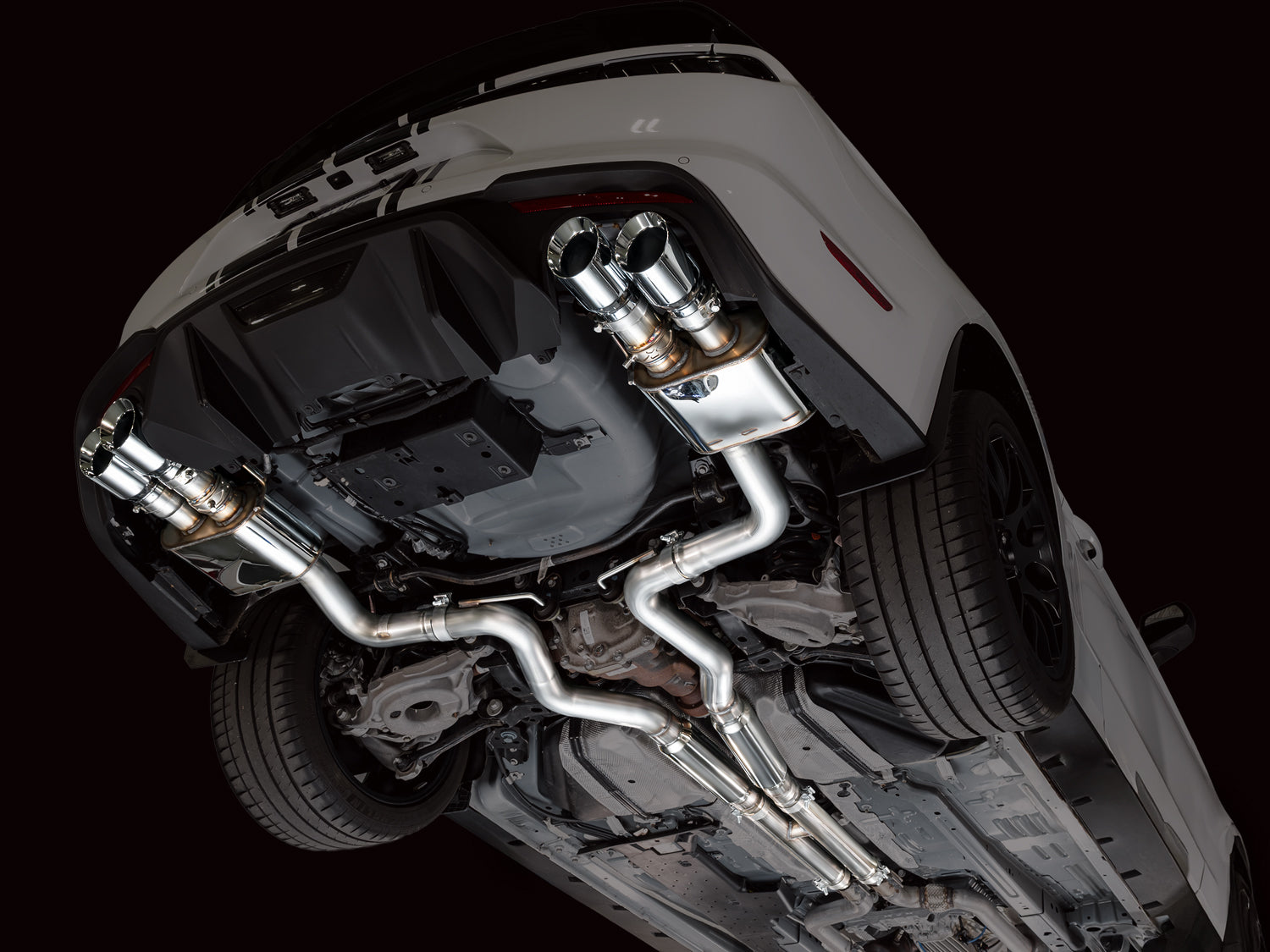 AWE SwitchPath™ Cat-back Exhaust for '18-'23 S550 Mustang GT - Quad Chrome Silver Tips