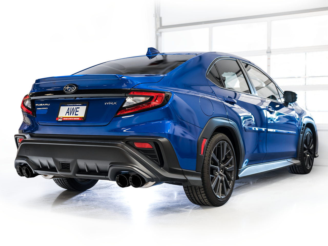 AWE Track Edition Exhaust for VB Subaru WRX - Diamond Black Tips