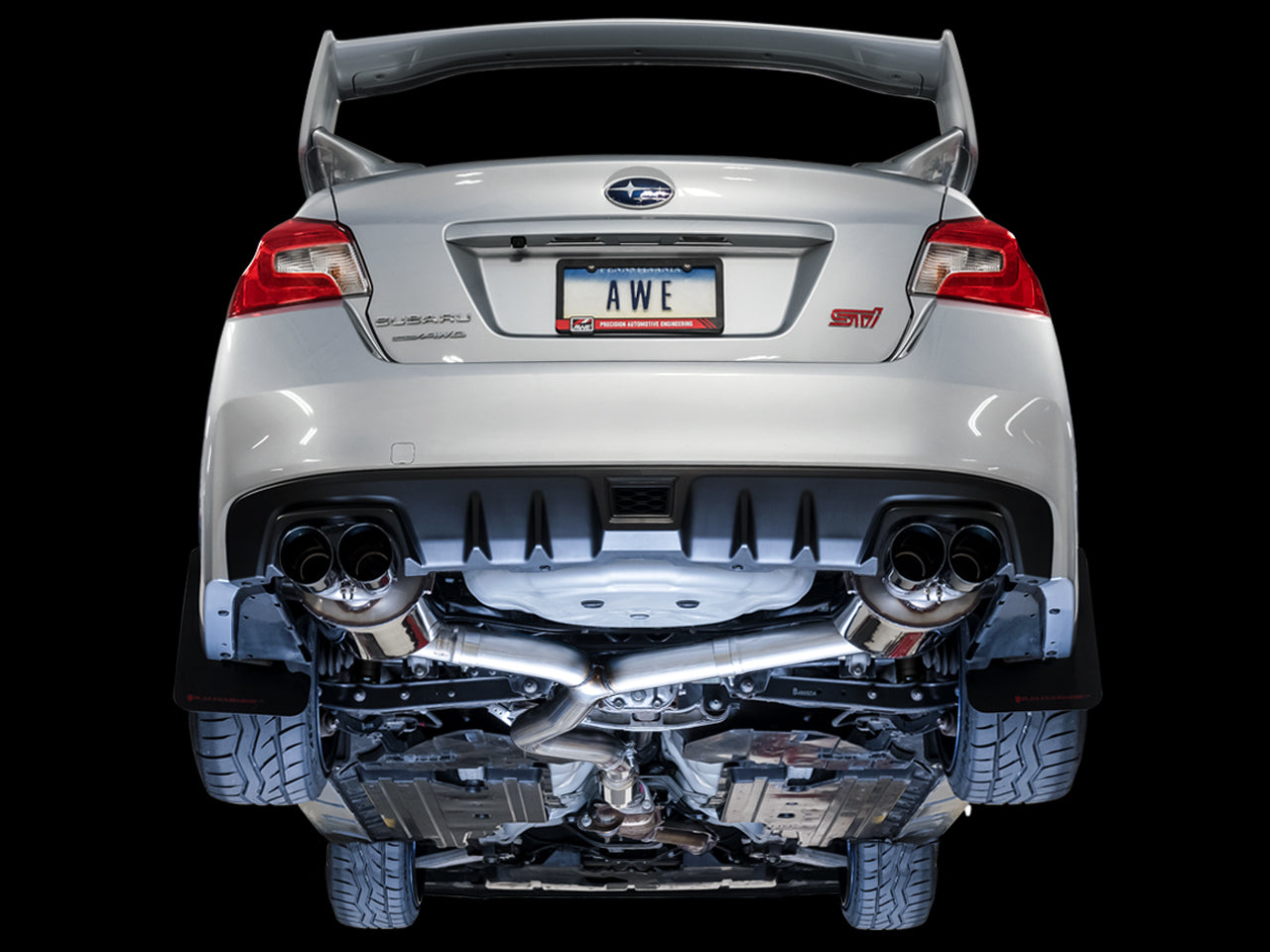 AWE Touring Edition Exhaust for VA STI / GV WRX / GV STI Sedan - Chrome Silver Quad Tips (102mm)