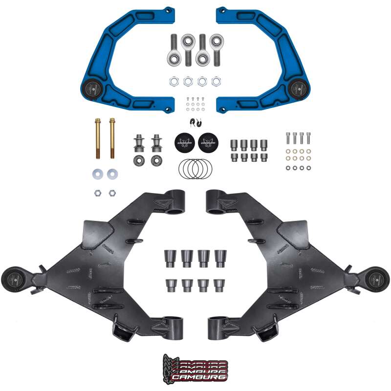 Camburg 22-25 Toyota Tundra 2WD/4WD Blue KINETIK Uniball Trail Series Long Travel Kit w/ Billet UCA-Suspension Arms & Components-Grocery Getter Performance