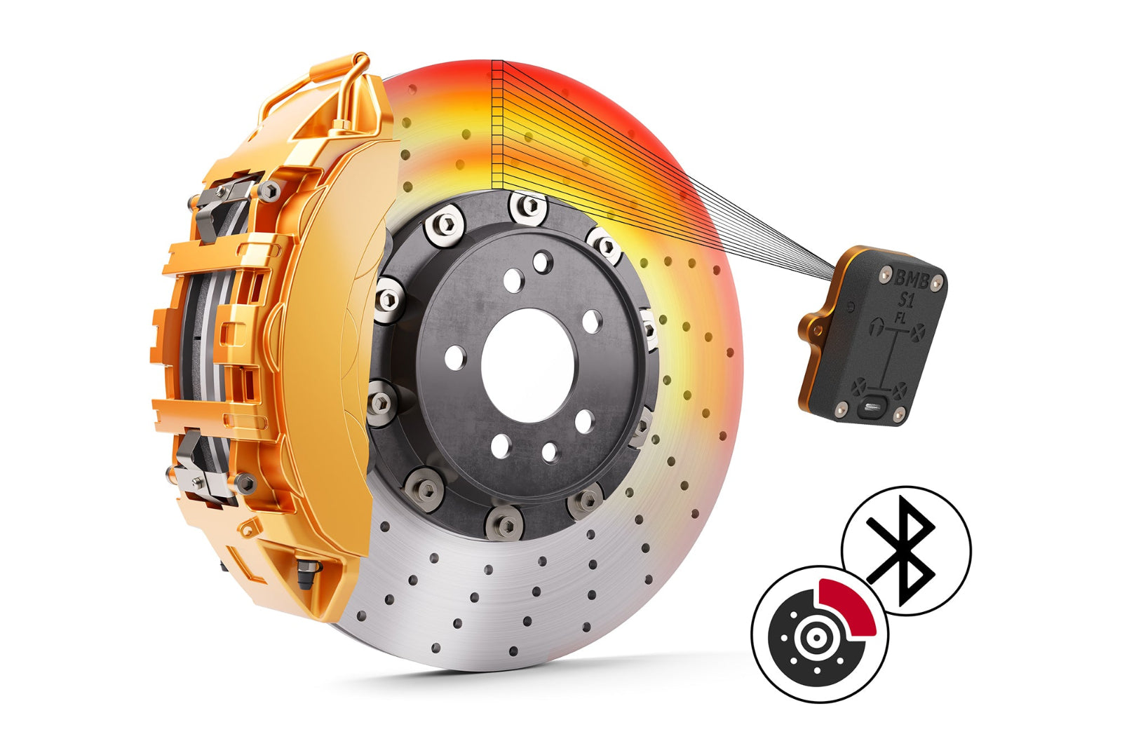 CANchecked BMB01 Brake Temperature Single Replacement Monitor - Bluetooth BLE-Brakes-Grocery Getter Performance