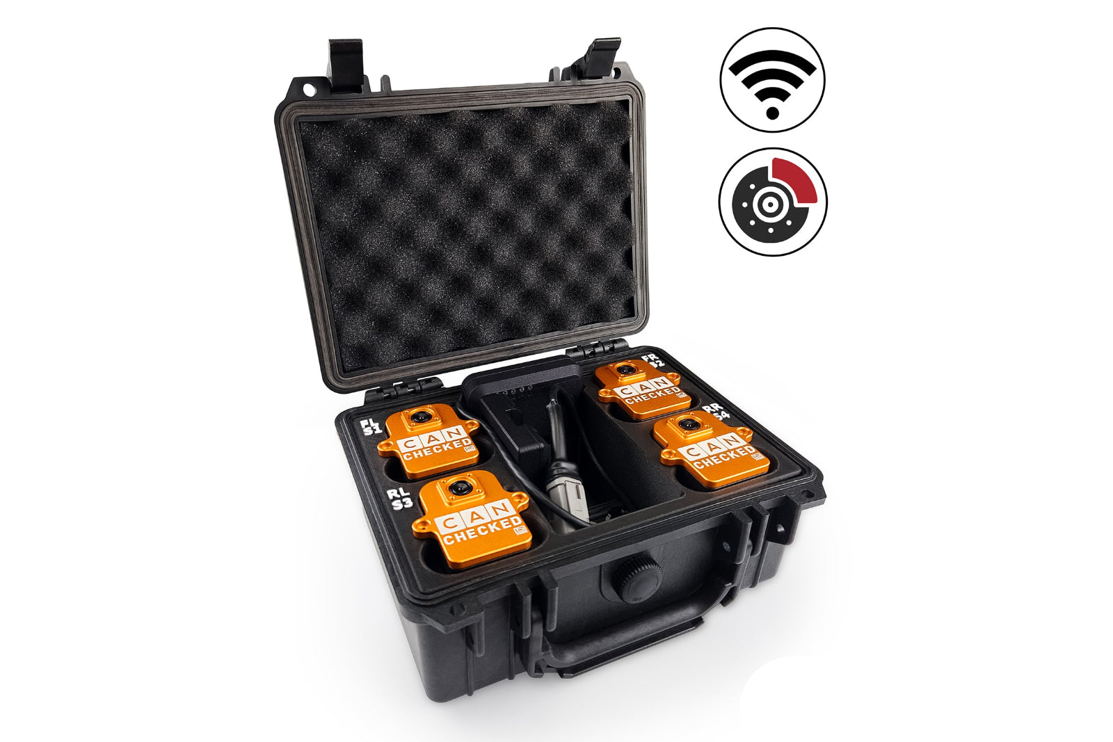 CANchecked BMU04 Brake Temperature Monitoring Set - Wireless and Charging Box-Brakes-Grocery Getter Performance
