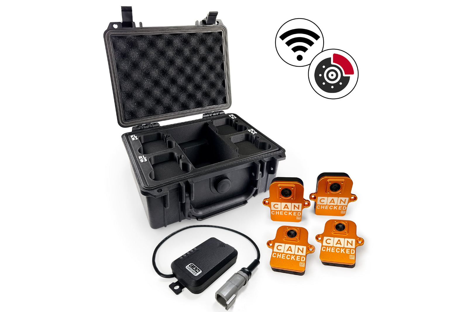 CANchecked BMU04 Brake Temperature Monitoring Set - Wireless and Charging Box-Brakes-Grocery Getter Performance