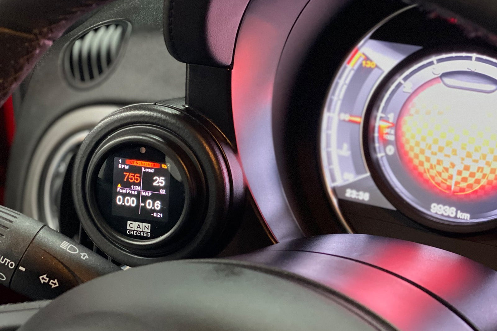 CANchecked Fiat 595 Abarth MFD15 Multi Function Display | 1.5" Gen2 (LHD/RHD)-Interior-Grocery Getter Performance