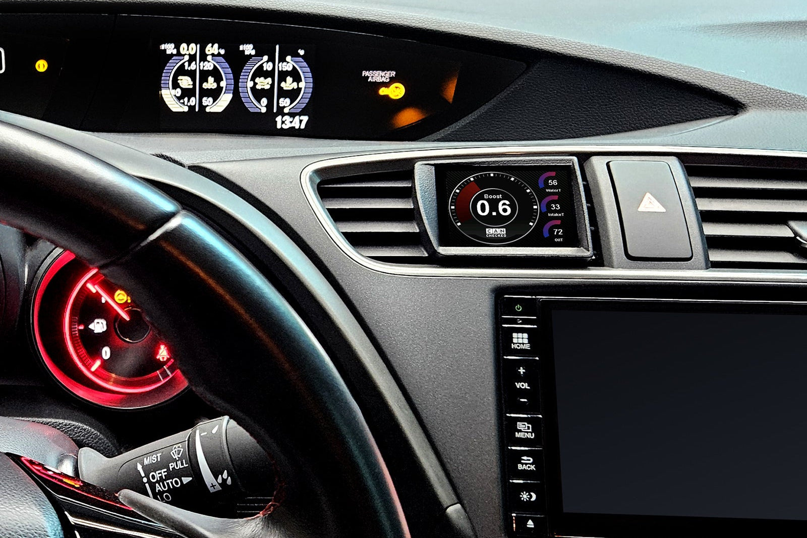 CANchecked Honda FK2 Civic MFD32 Multi Function Display | 3.2" Gen2 (LHD)-Interior-Grocery Getter Performance