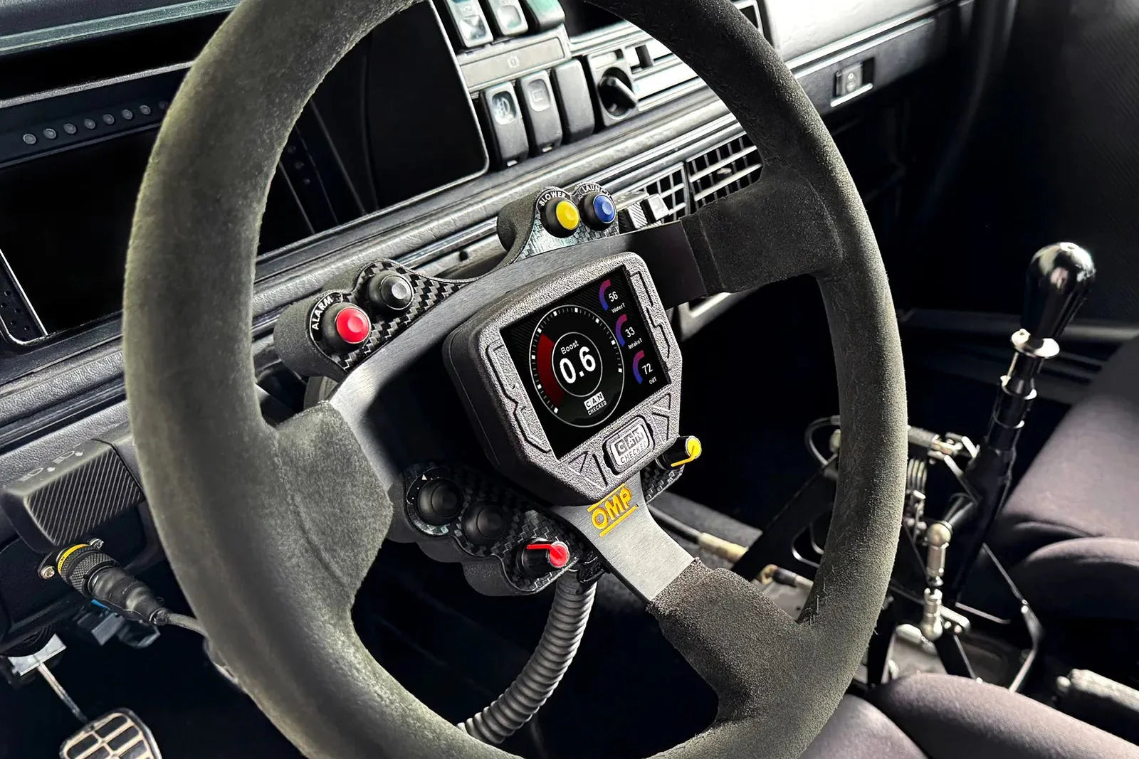 CANchecked SWD32 Multi Function Display | 3.2" Gen2 - For Flat Face Race Steering Wheels-Interior-Grocery Getter Performance