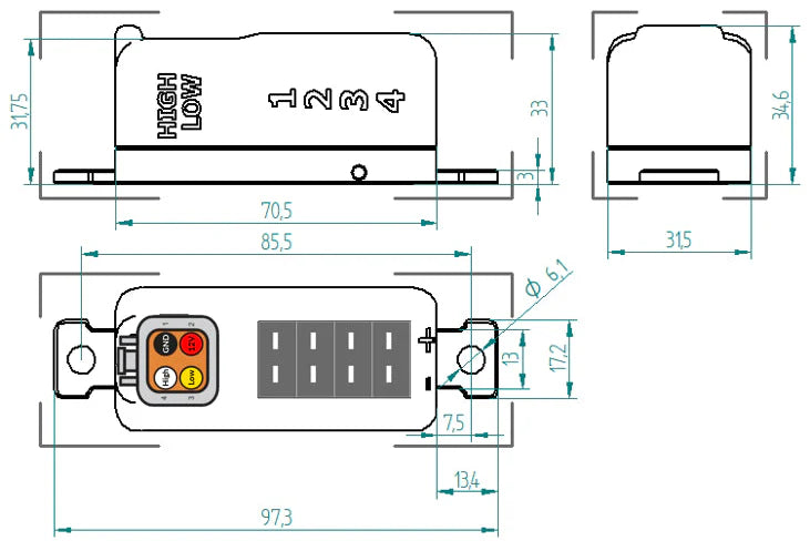 CANchecked TCC04 Thermocouple CAN Converter with 4-pin DTM Connector-Interior-Grocery Getter Performance