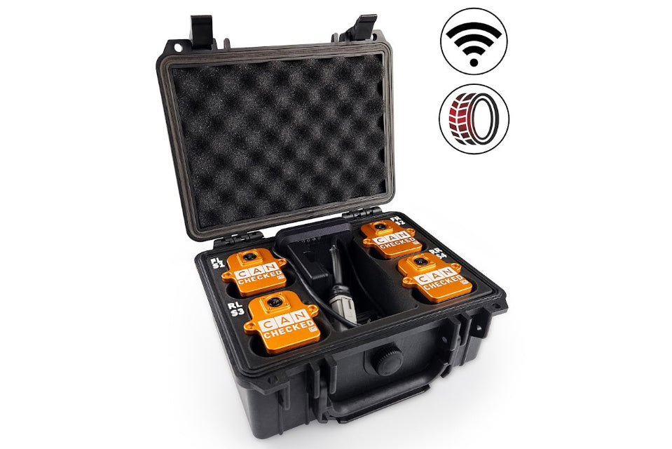 CANchecked TMU04 Tire Temperature Monitoring Set - Wireless and Charging Box-Wheels-Grocery Getter Performance
