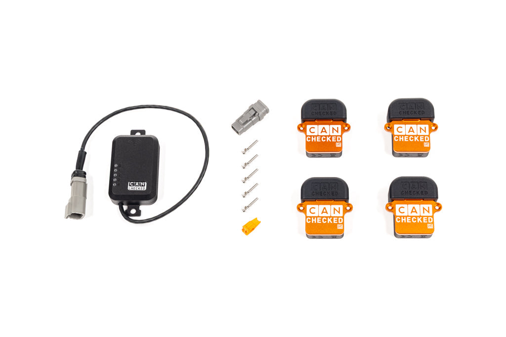 CANchecked TMU04 Tire Temperature Monitoring Set - Wireless and Charging Box-Wheels-Grocery Getter Performance