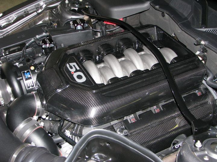Carbon Fiber Ford Mustang GT 5.0 Engine Plenum Cover 2011-2014 (Manual Trans.)-Engine Bay Enhancement-Grocery Getter Performance