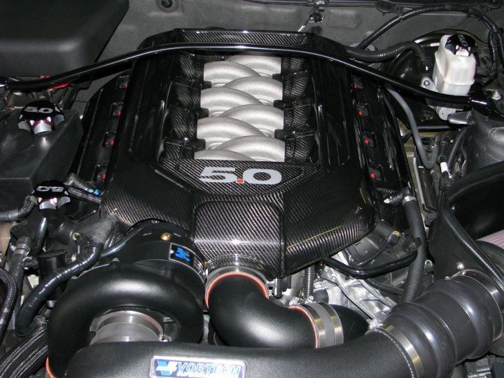 Carbon Fiber Ford Mustang GT 5.0 Engine Plenum Cover 2011-2014 (Manual Trans.)-Engine Bay Enhancement-Grocery Getter Performance