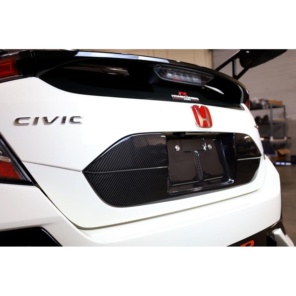Carbon Fiber Honda FK8 Civic Type R License Plate Backing 2017 - 2021-License plate backing-Grocery Getter Performance