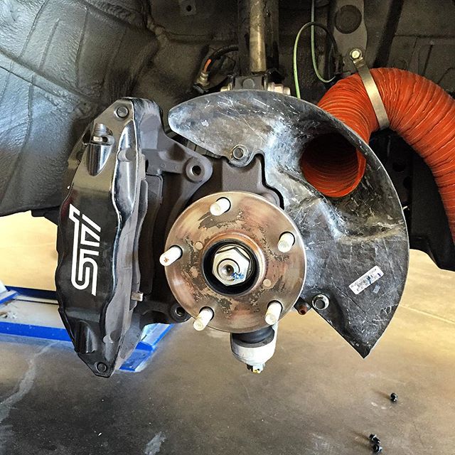 Carbon Fiber Subaru STI Brake Rotor Backing Plate W/Hose 2008-2014-Air ducts-Grocery Getter Performance