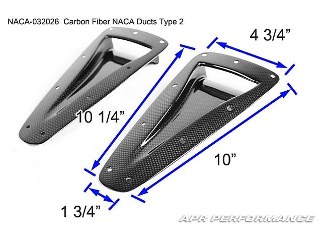 Carbon Fiber Universal Fitment Curved NACA Ducts-Air ducts-Grocery Getter Performance