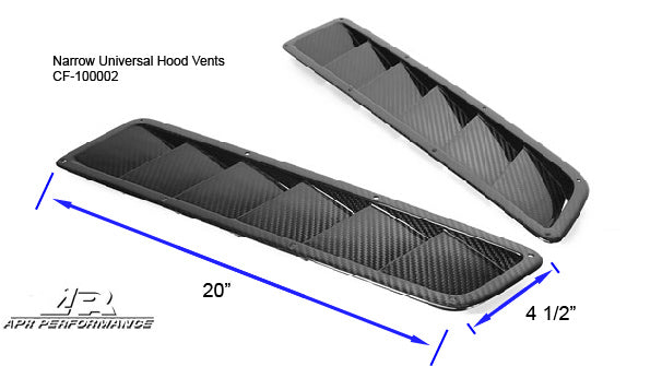 Carbon Fiber Universal Fitment Hood Vents, Long-Hood Vent-Grocery Getter Performance