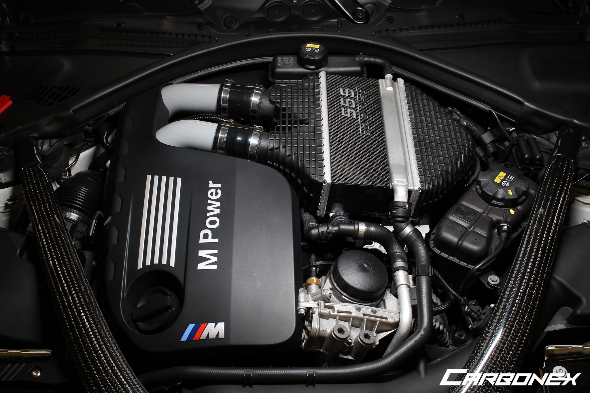 Carbonex F8X (S55) Carbon Charge Cooler Cover - Engraved-Exterior-Grocery Getter Performance