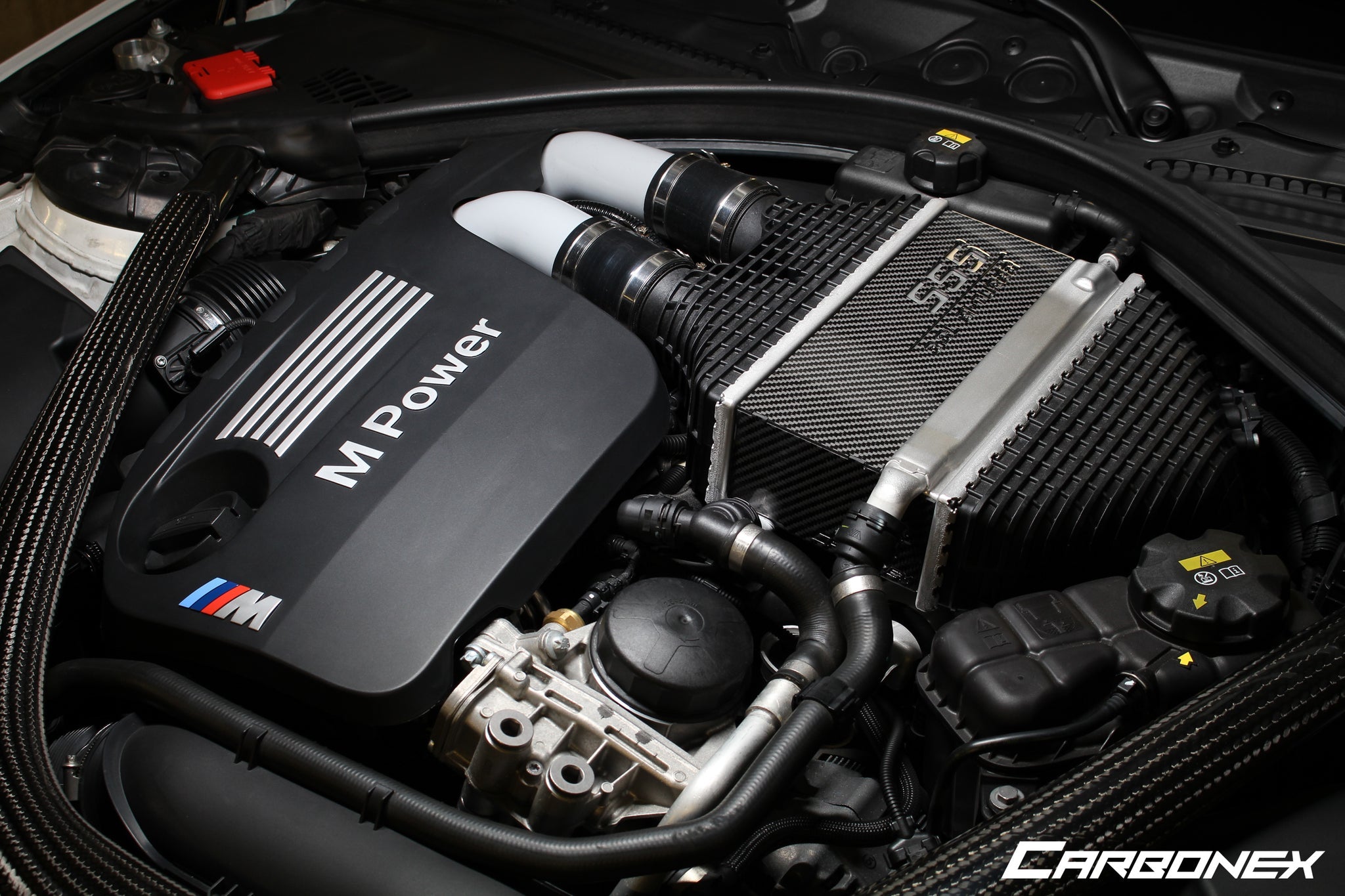 Carbonex F8X (S55) Carbon Charge Cooler Cover - Engraved-Exterior-Grocery Getter Performance
