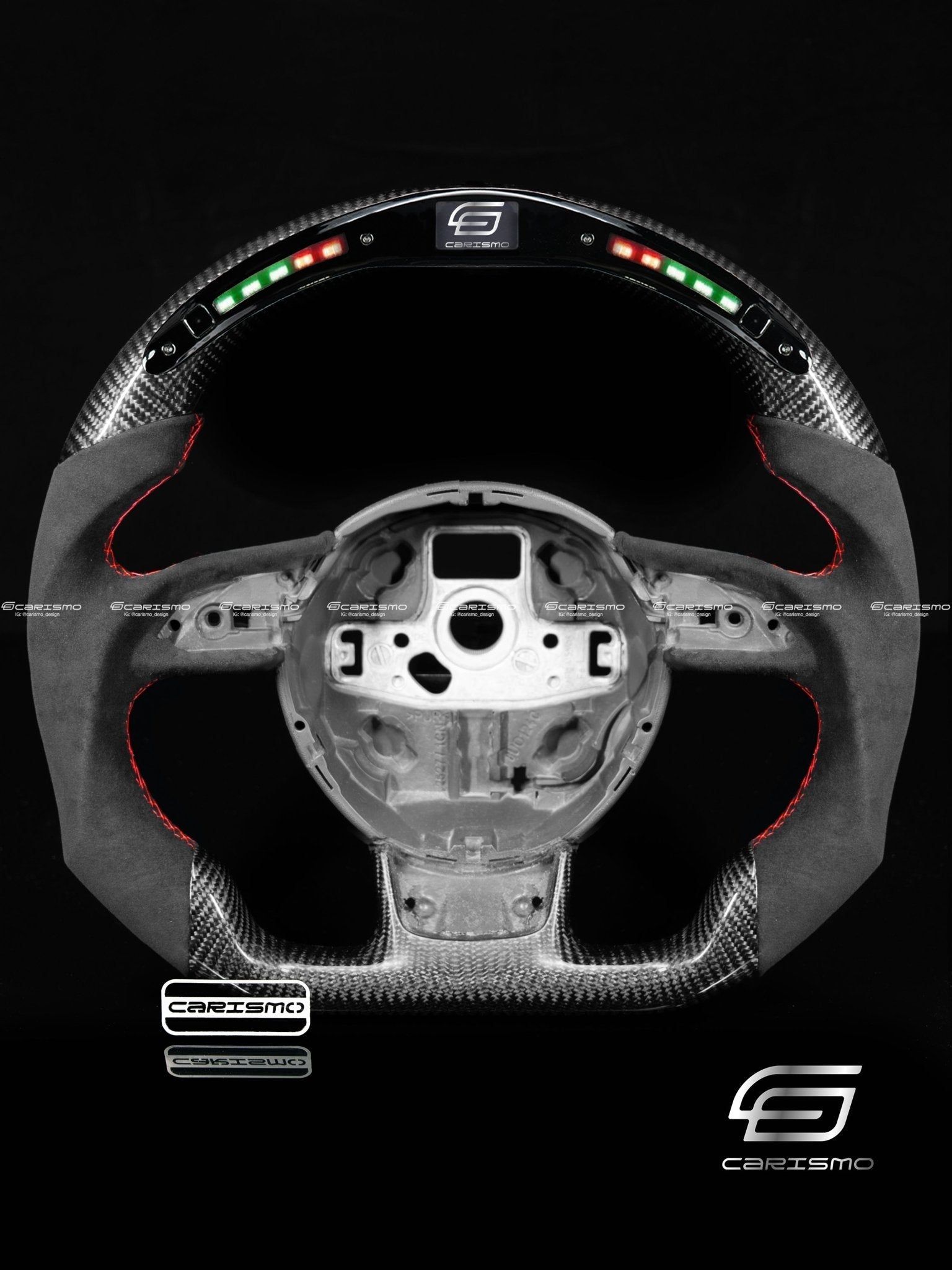Carismo Steering Wheel For Audi (B8.5 Wheel) - Classic RPM LED - Gloss Carbon - Alcantara