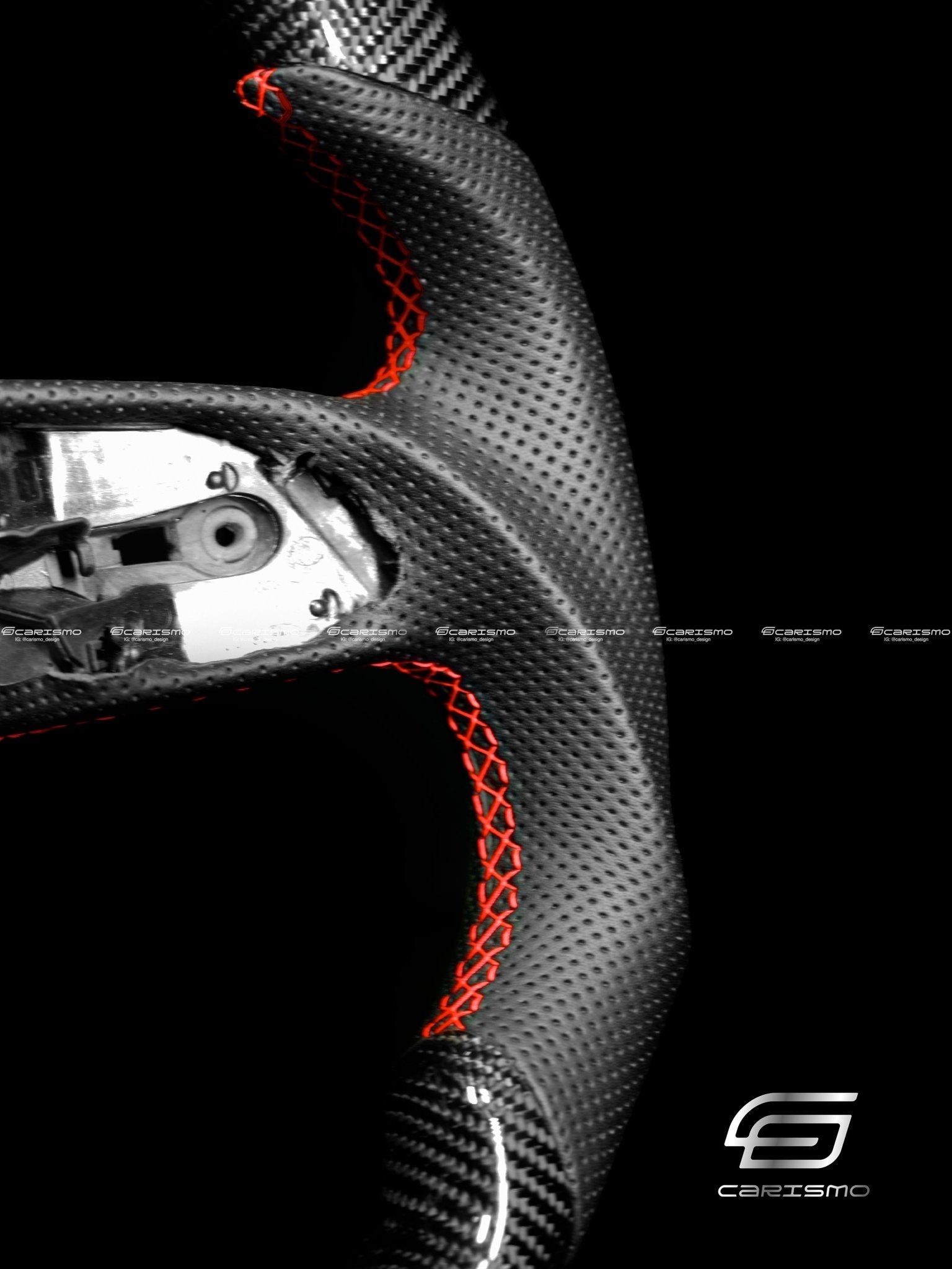 Carismo Steering Wheel For Audi (B8.5 Wheel) - Classic RPM LED - Gloss Carbon - Perforated Leather