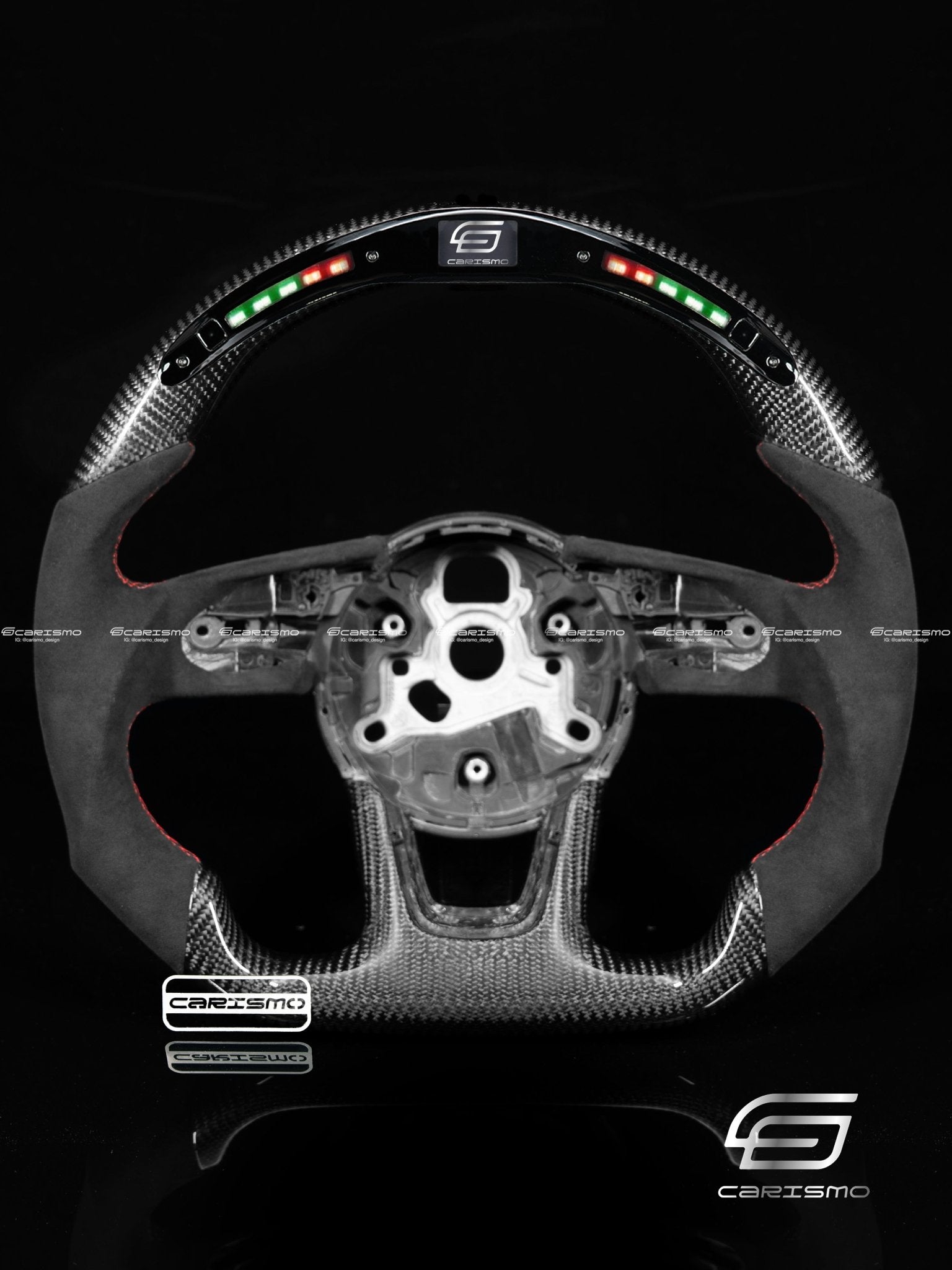 Carismo Steering Wheel For Audi (B9 Wheel) - Classic RPM LED - Gloss Carbon - Alcantara