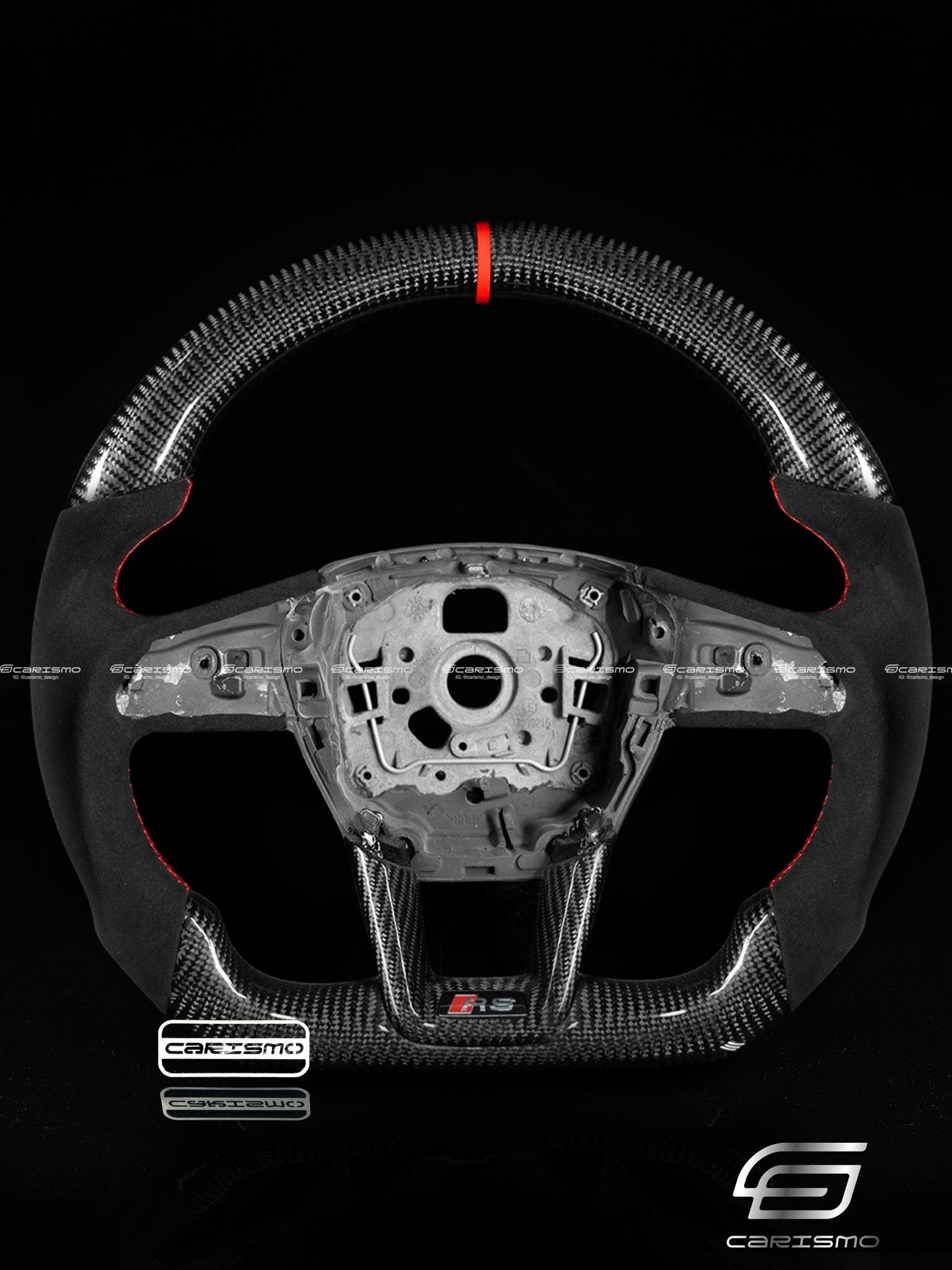 Carismo Steering Wheel For Audi (C8 Wheel) - Sport - Gloss Carbon - Alcantara