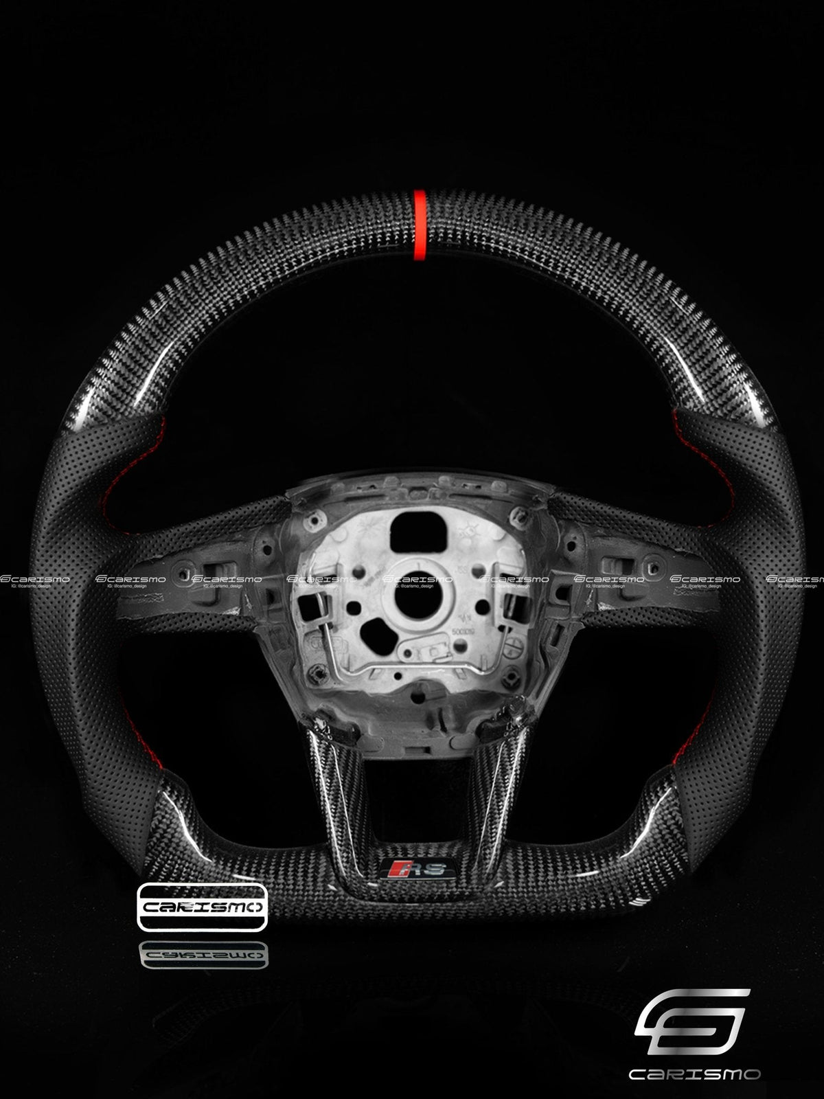 Carismo Steering Wheel For Audi (C8 Wheel) - Sport - Gloss Carbon - Perforated Leather