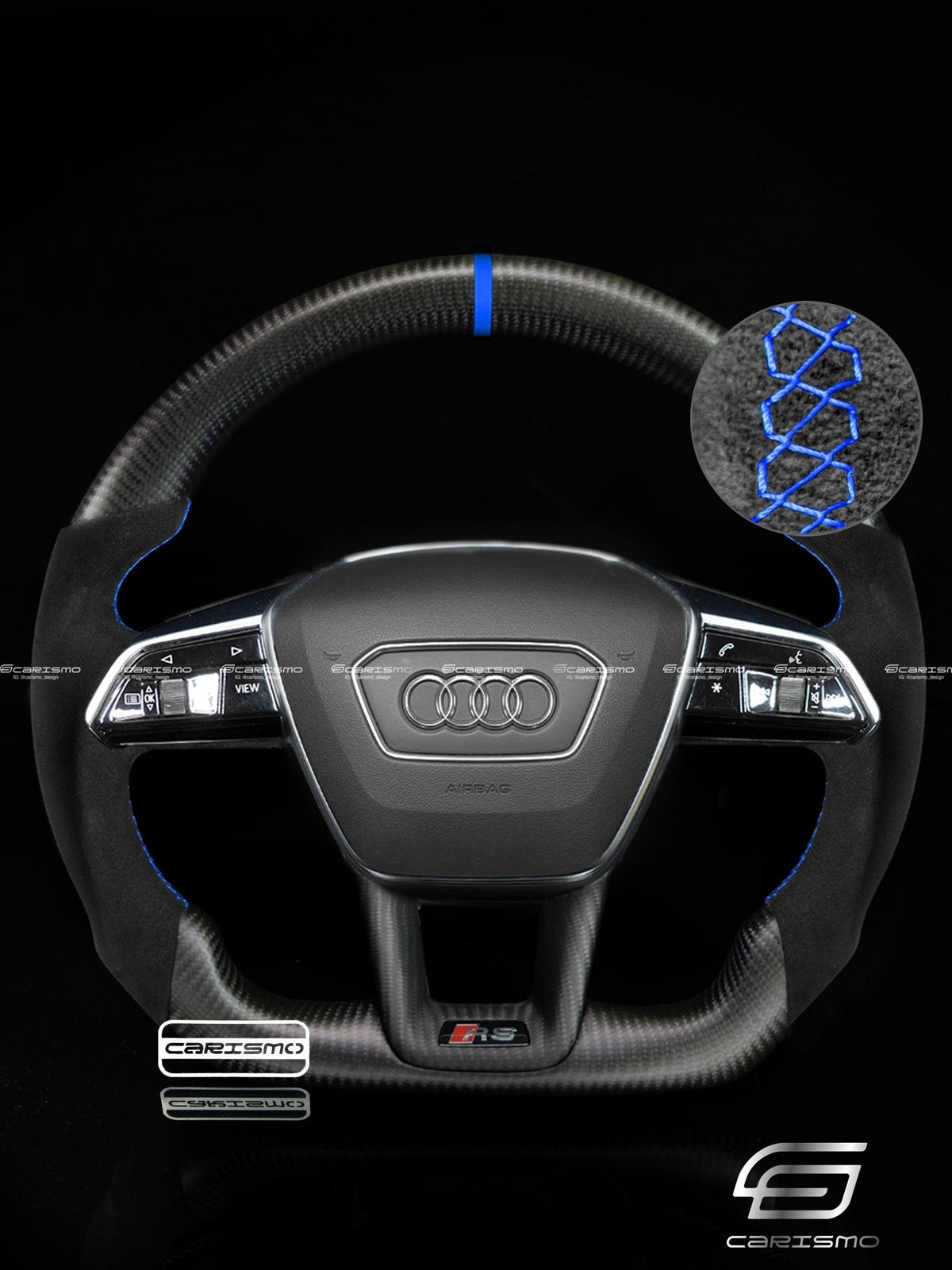 Carismo Steering Wheel For Audi (C8 Wheel) - Sport - Matte Carbon - Alcantara