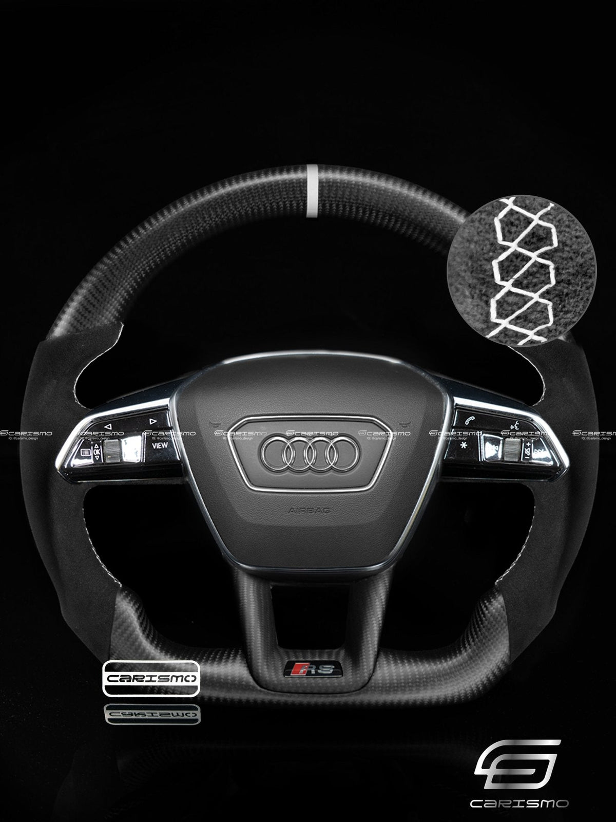 Carismo Steering Wheel For Audi (C8 Wheel) - Sport - Matte Carbon - Alcantara