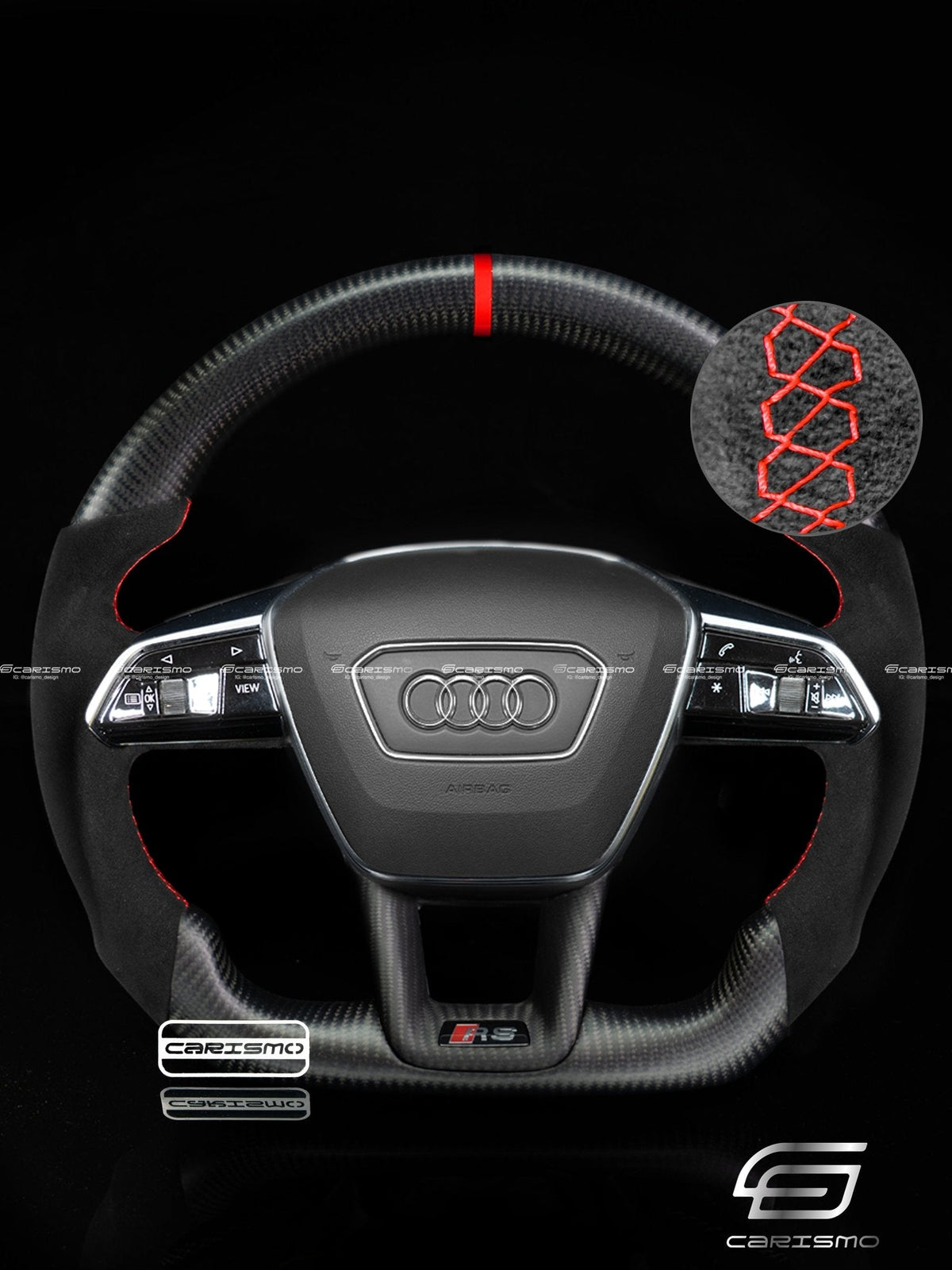 Carismo Steering Wheel For Audi (C8 Wheel) - Sport - Matte Carbon - Alcantara